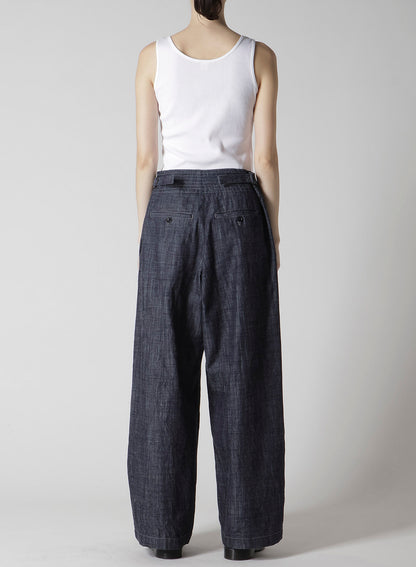 8OZ WAIST STRING WIDE DENIM PANTS