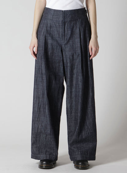 8OZ WAIST STRING WIDE DENIM PANTS