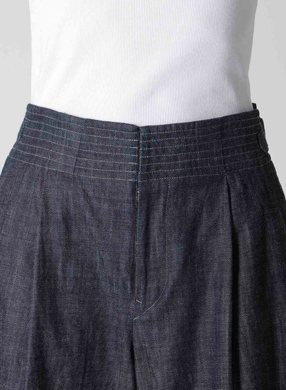 8OZ WAIST STRING WIDE DENIM PANTS