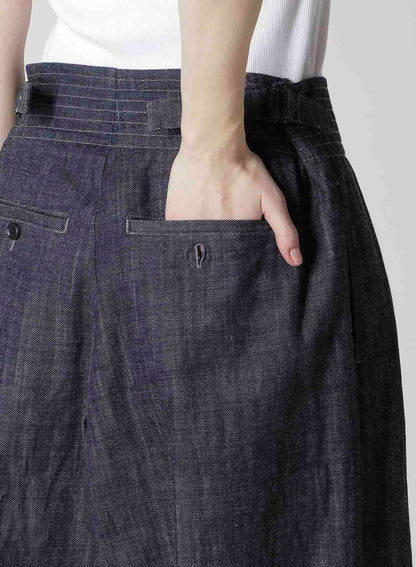 8OZ WAIST STRING WIDE DENIM PANTS