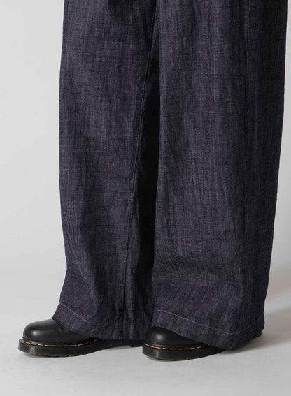 8OZ WAIST STRING WIDE DENIM PANTS