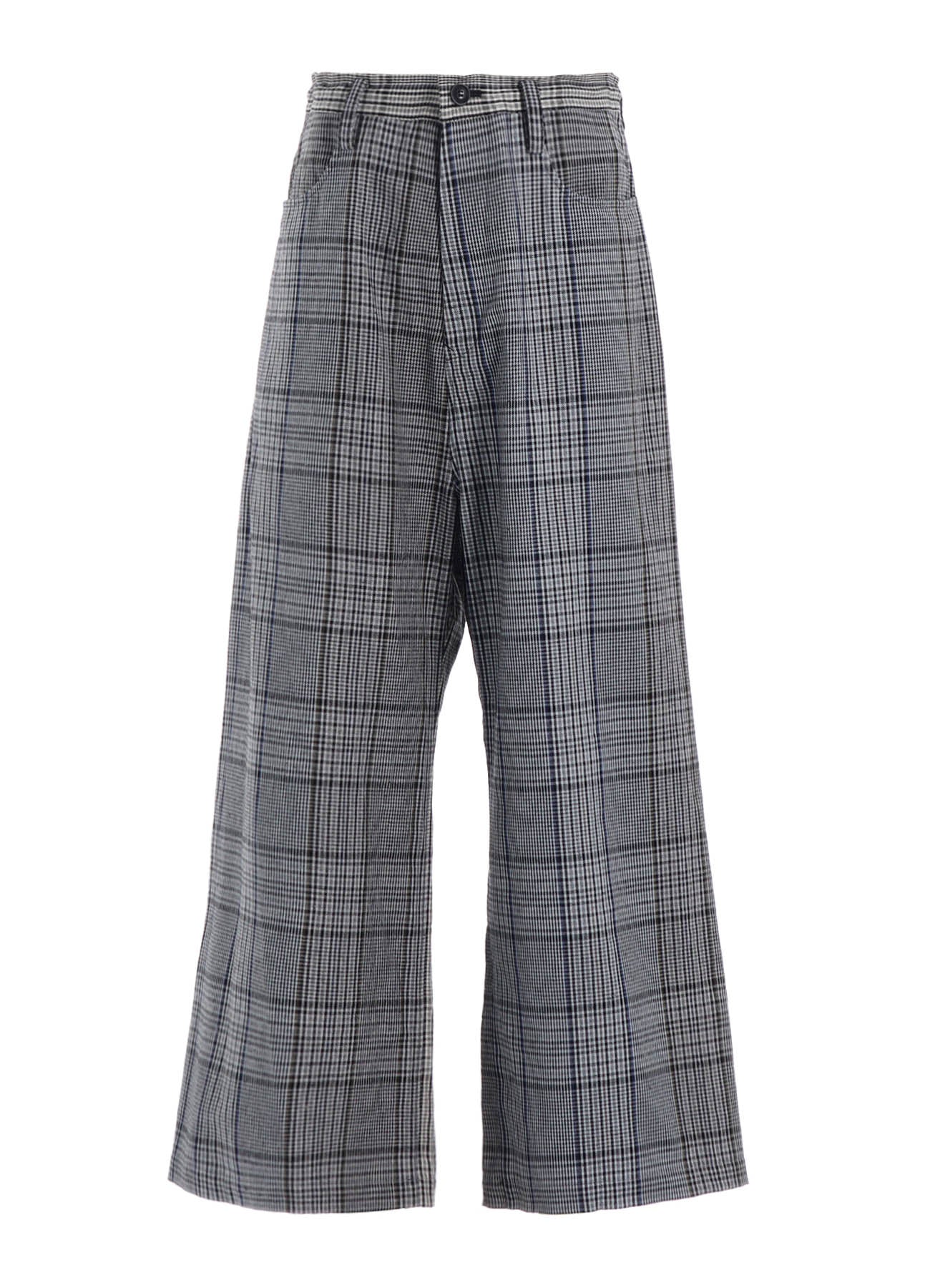 GRID PLAID LONG STRAIGHT PANTS