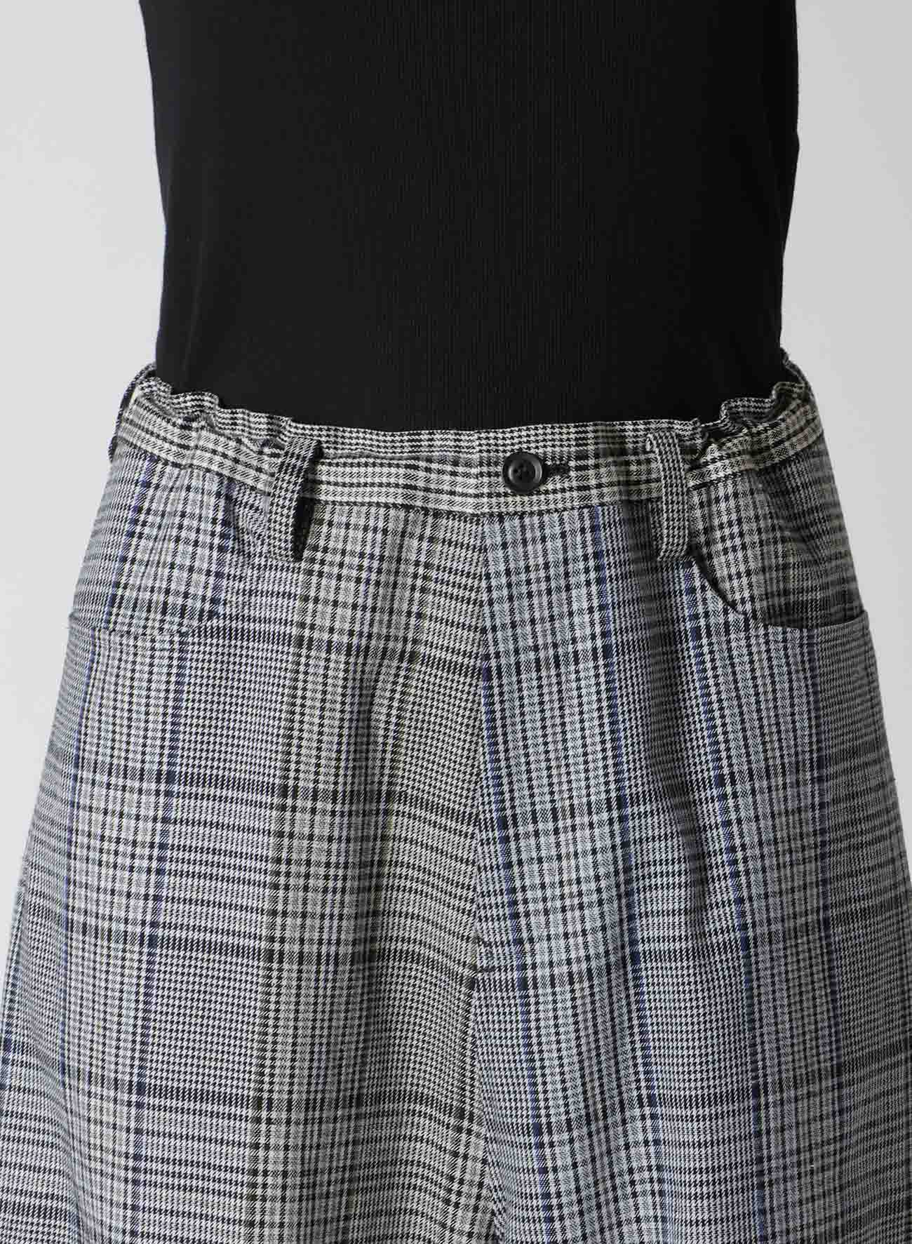 GRID PLAID LONG STRAIGHT PANTS