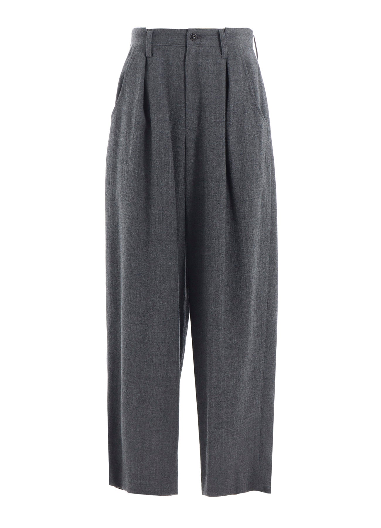 WOOL GAUZE TWILL TUCK WIDE PANTS