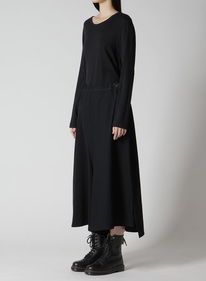 CREPE de CHINE/6oz DENIM RIGHT DART FLARE PANTS