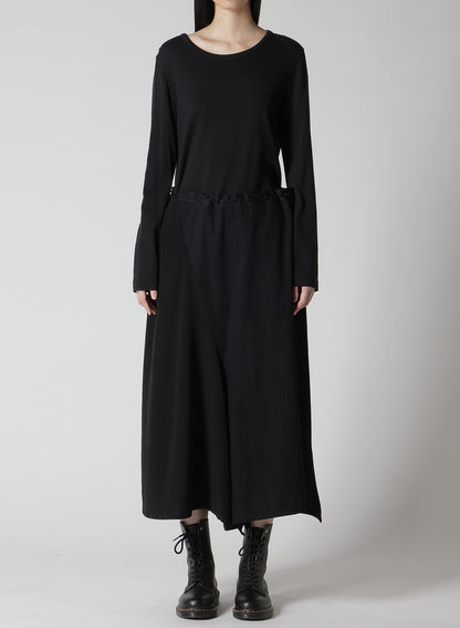 CREPE de CHINE/6oz DENIM RIGHT DART FLARE PANTS