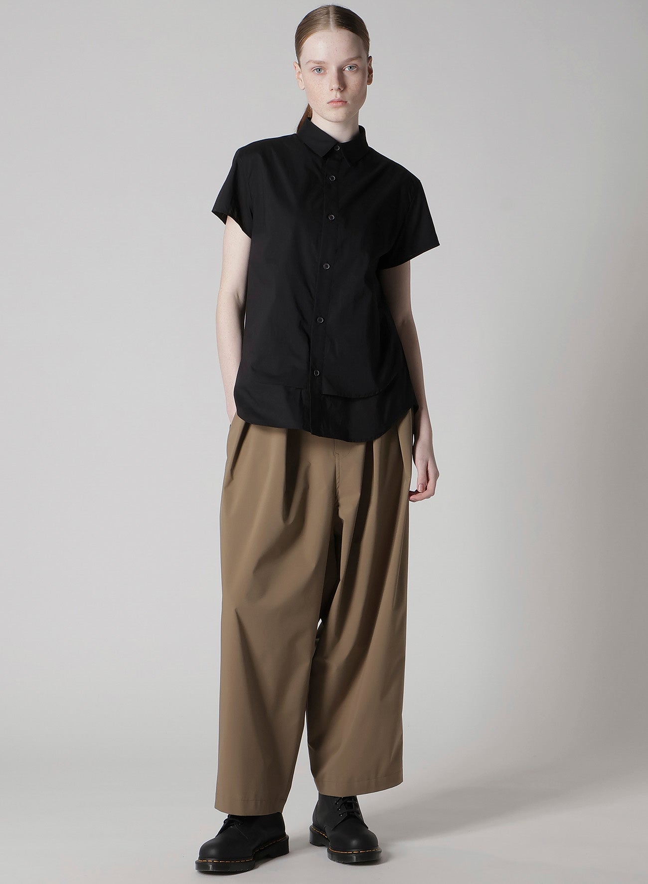 PE/ TAFTA DOUBLE TUCK GATEHRED PANTS