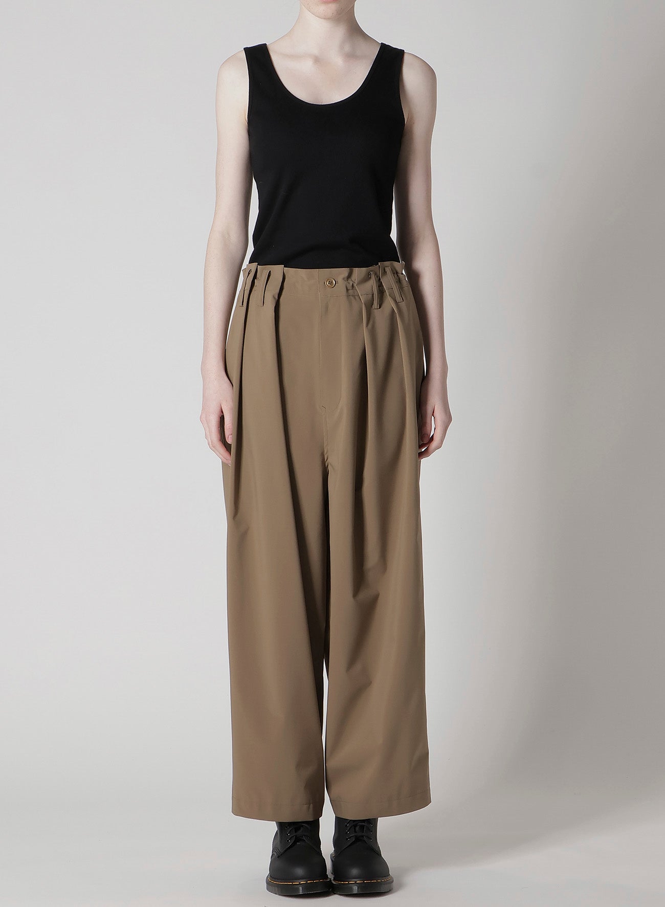 PE/ TAFTA DOUBLE TUCK GATEHRED PANTS