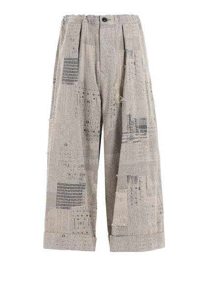 PATCHWORK JQ FRONT TUCKED PANTS