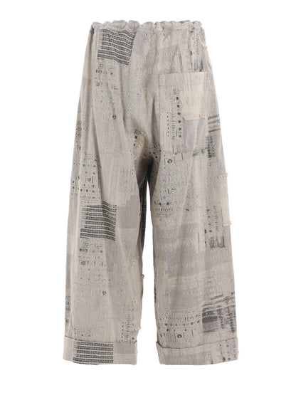 PATCHWORK JQ FRONT TUCKED PANTS