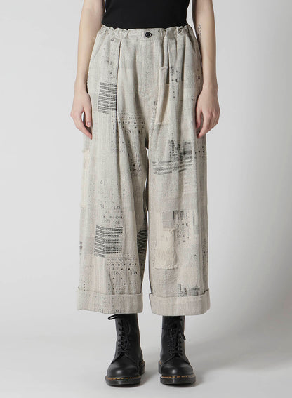 PATCHWORK JQ FRONT TUCKED PANTS