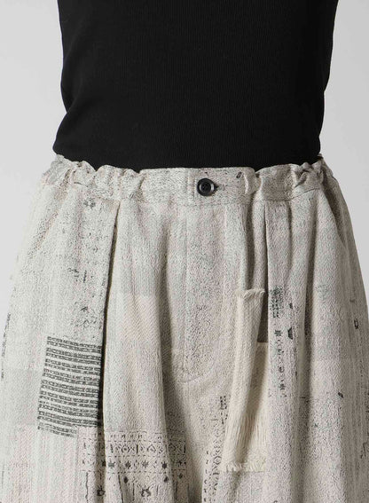 PATCHWORK JQ FRONT TUCKED PANTS