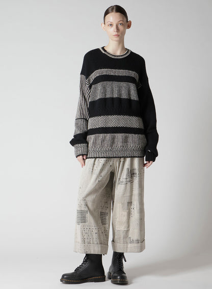PATCHWORK JQ FRONT TUCKED PANTS