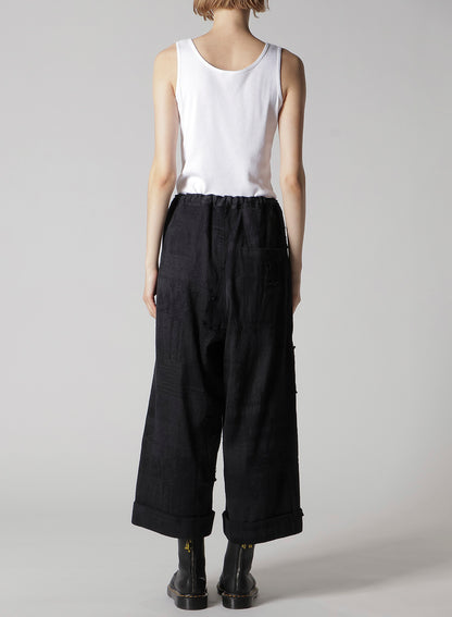 PATCHWORK JQ FRONT TUCKED PANTS