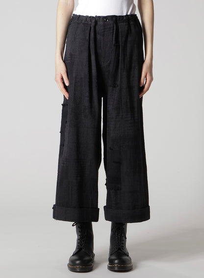 PATCHWORK JQ FRONT TUCKED PANTS