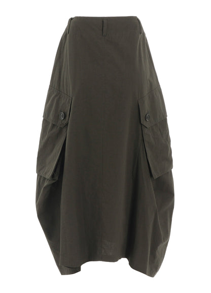 COTTON/LINEN CARGO SKIRT