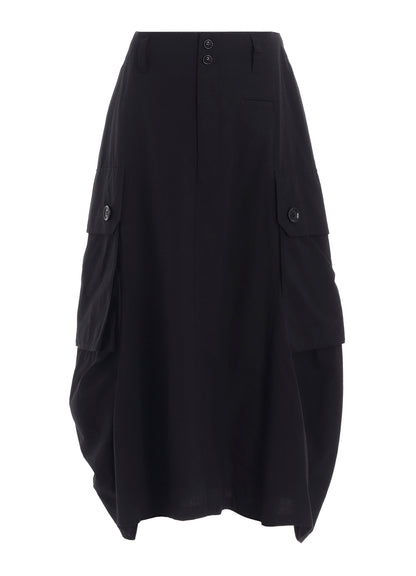 COTTON/LINEN CARGO SKIRT
