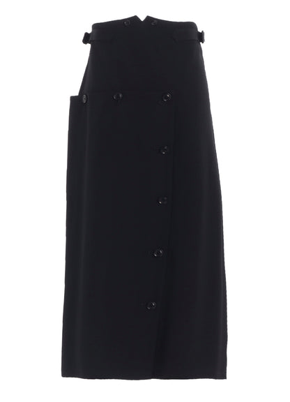 WOOL GABARDINE BUTTON SKIRT