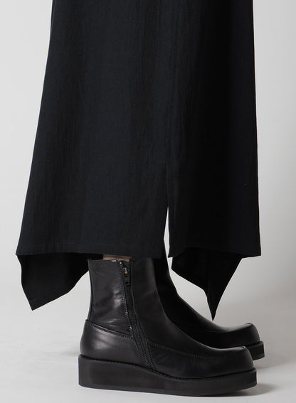 CREPE de CHINE/6oz DENIM LEFT FLARE SKIRT