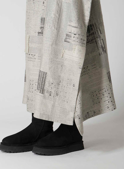 PATCHWORK JACQUARD WRAP-LIKE FLARE SKIRT