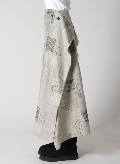 PATCHWORK JACQUARD WRAP-LIKE FLARE SKIRT