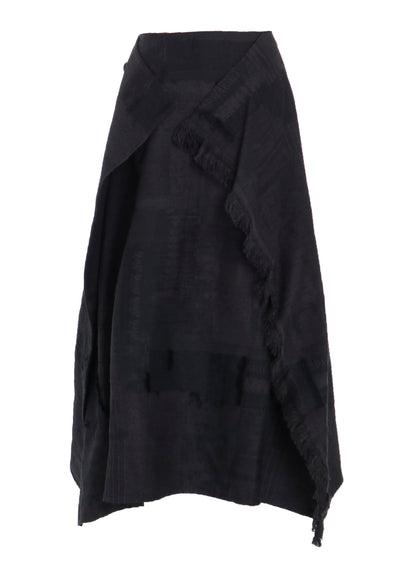 PATCHWORK JACQUARD WRAP-LIKE FLARE SKIRT