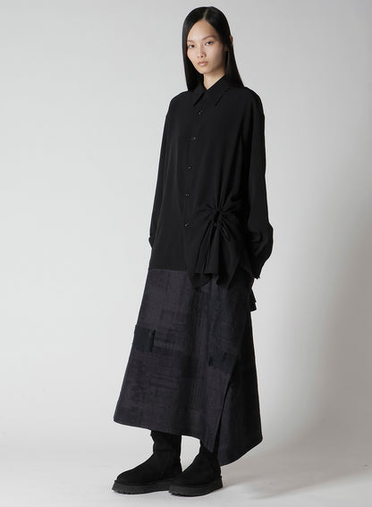 PATCHWORK JACQUARD WRAP-LIKE FLARE SKIRT