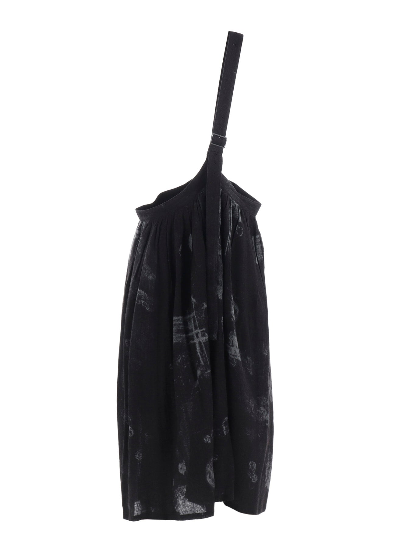WOOL GAUZE SMUDGED POLKA DOT SINGLE STRAP SKIRT