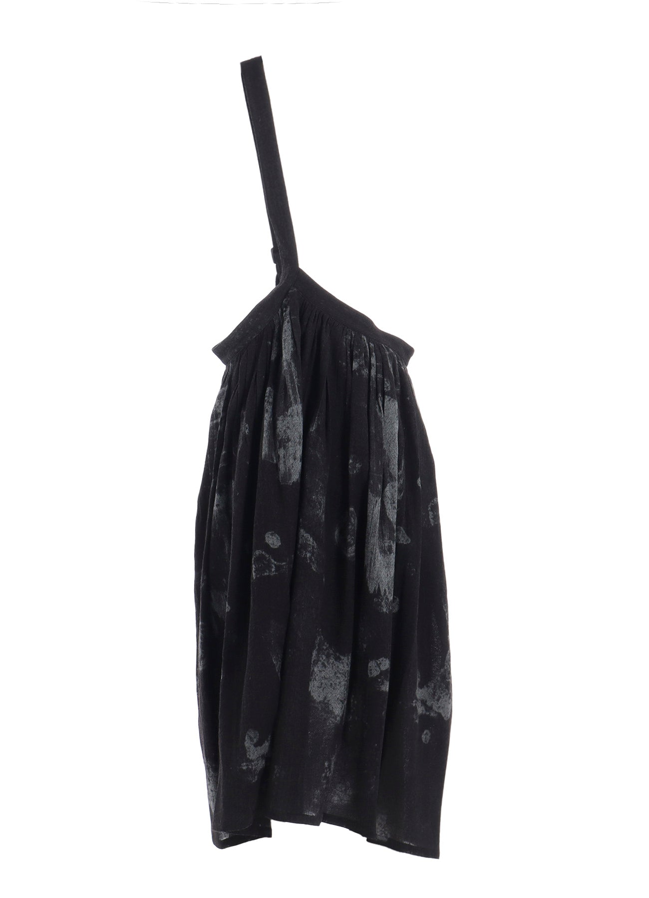 WOOL GAUZE SMUDGED POLKA DOT SINGLE STRAP SKIRT