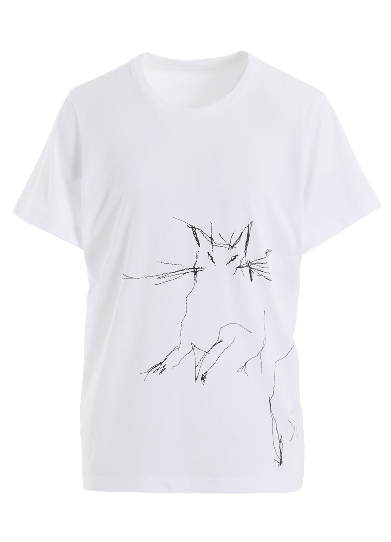 COTTON JERSEY ANIMAL PRINT ROUND NECK HALF SLEEVE T