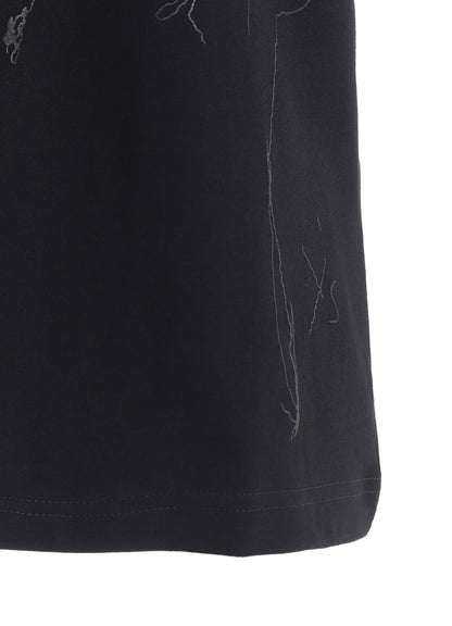 COTTON JERSEY ANIMAL PRINT ROUND NECK HALF SLEEVE T