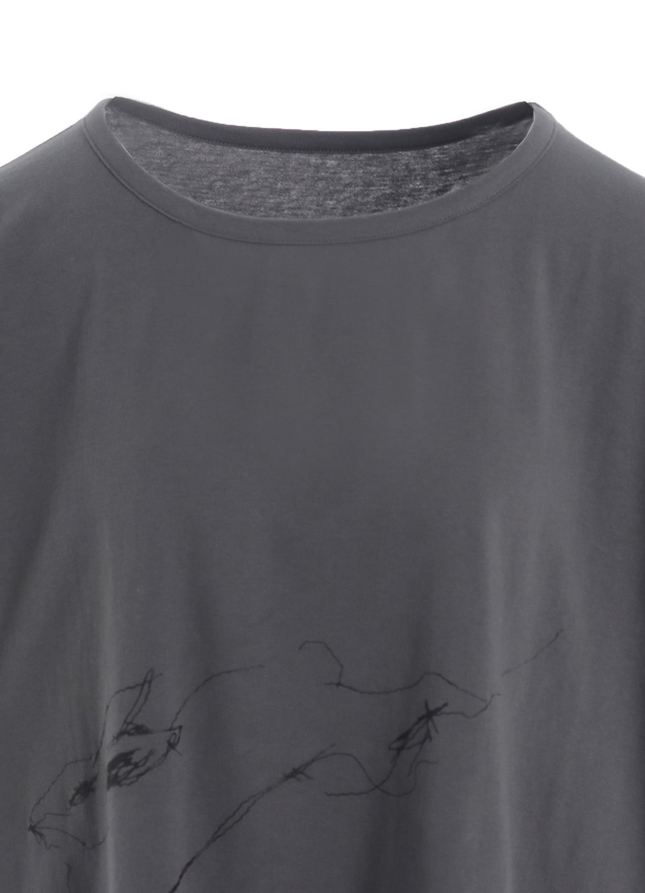 COTTON JERSEY ANIMAL PRINT CROPPED HALF SLEEVE T