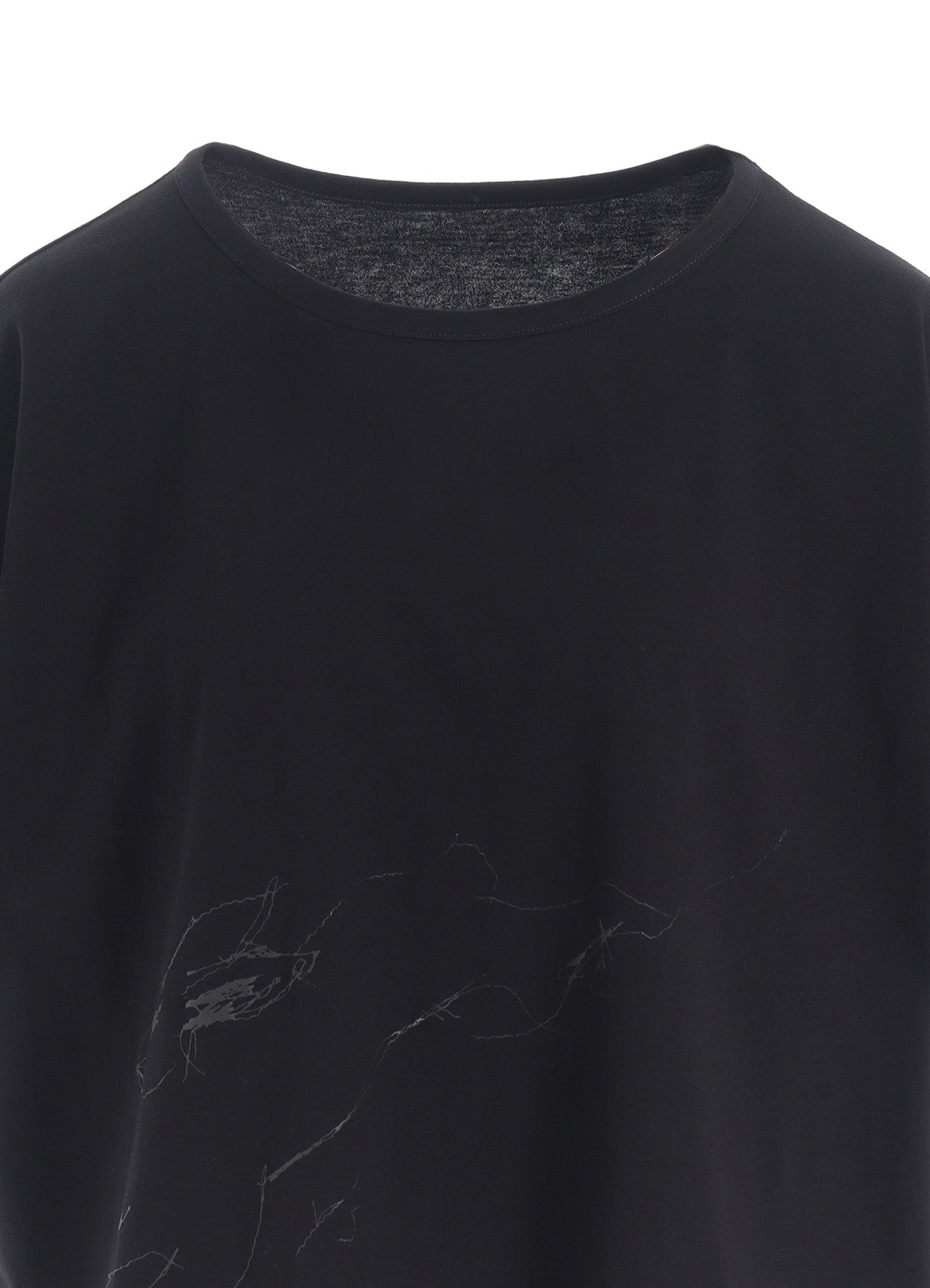 COTTON JERSEY ANIMAL PRINT CROPPED HALF SLEEVE T