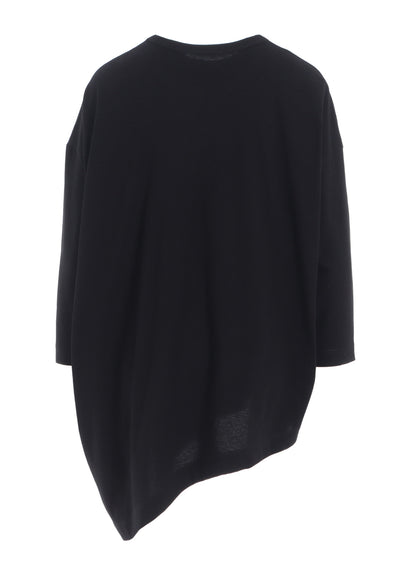 COTTON JERSEY ANIMAL PRINT ASYMMETRY DRAPE T