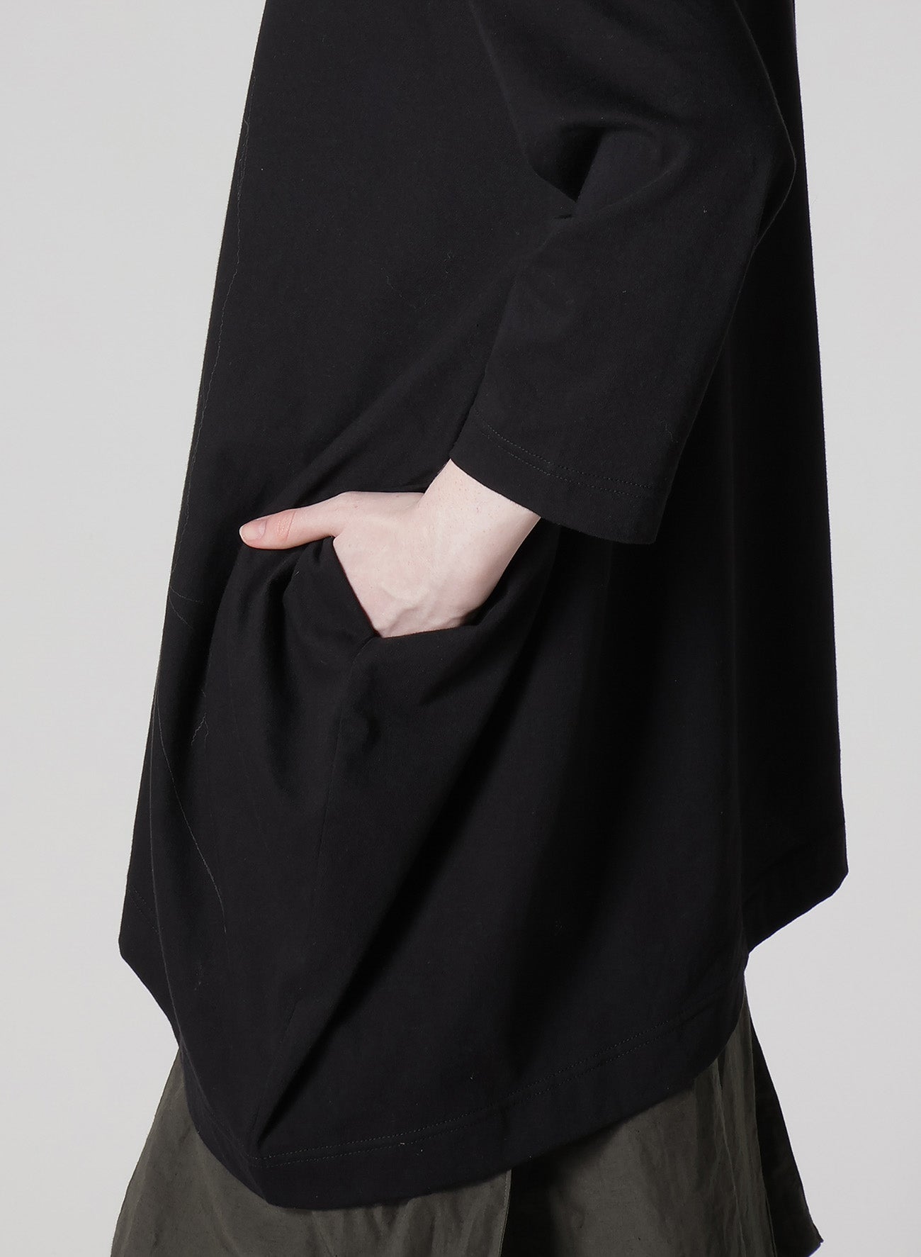 COTTON JERSEY ANIMAL PRINT ASYMMETRY DRAPE T