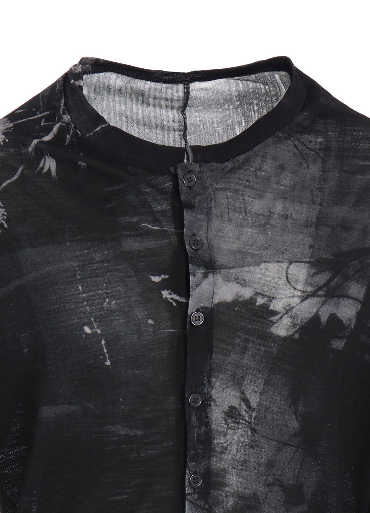 BLURRY FLOWER PRINTTED OFF NECK BUTTONED CARDIGAN
