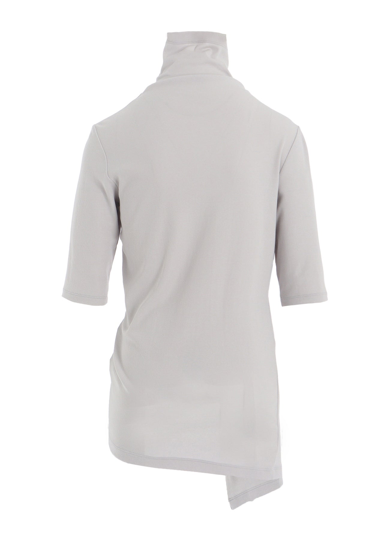 HARD-TWIST ASYMMETRIC HIGH NECK HALF SLEEVE T