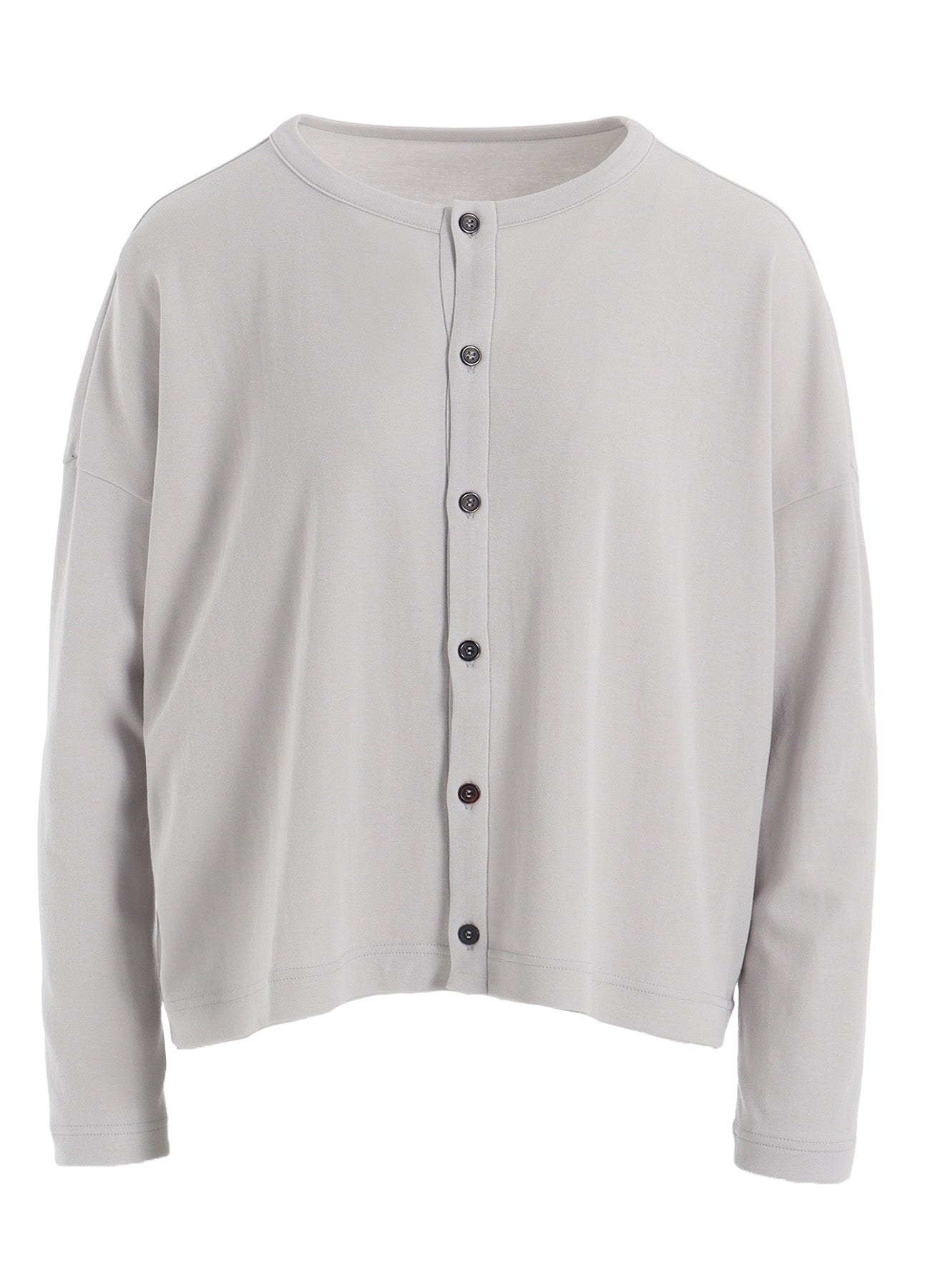 HARD-TWIST CROPPED ROUND NECK CARDIGAN