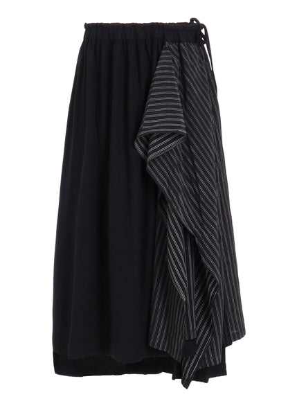 COTTON/CREPE DE CHINE FLARE SKIRT