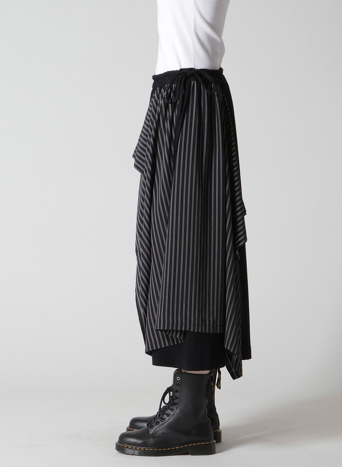 COTTON/CREPE DE CHINE FLARE SKIRT