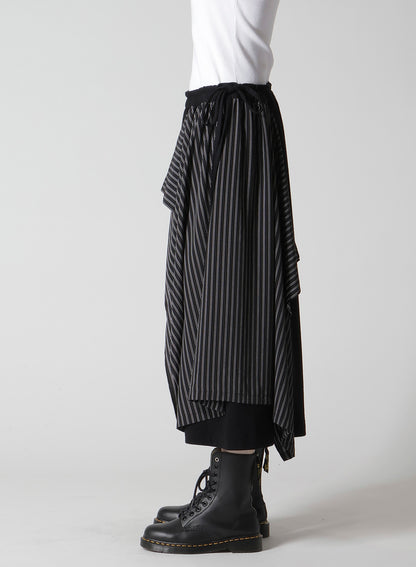 COTTON/CREPE DE CHINE FLARE SKIRT