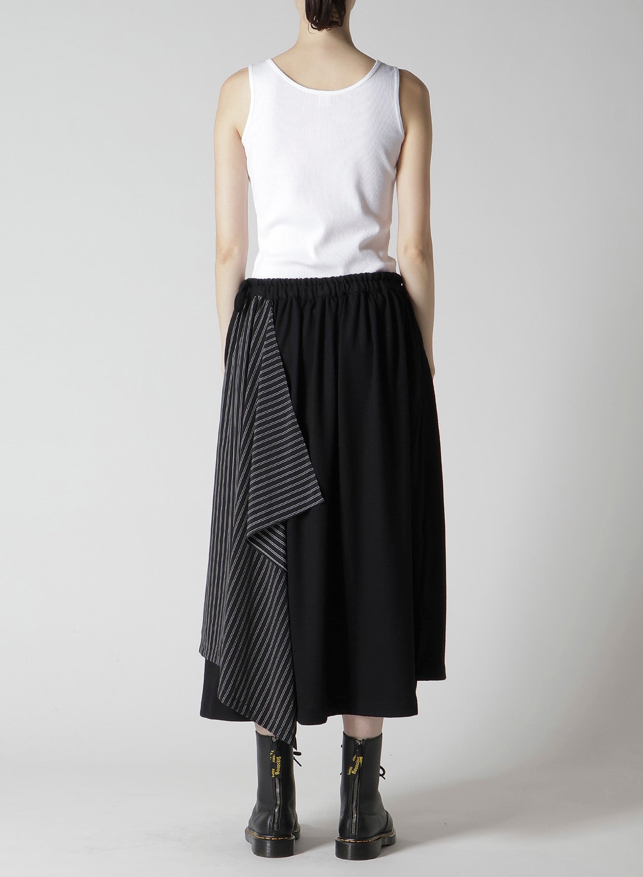 COTTON/CREPE DE CHINE FLARE SKIRT
