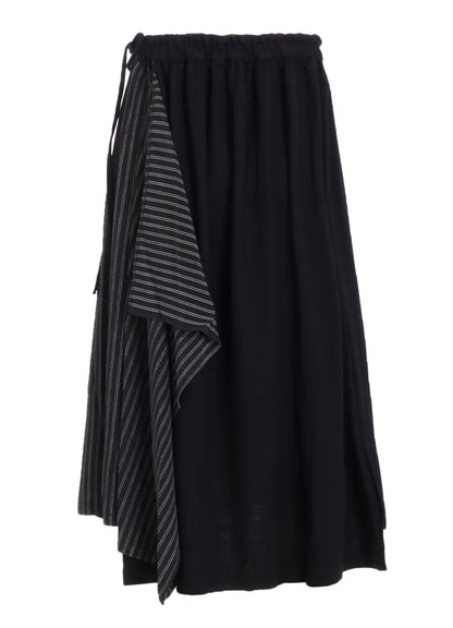 COTTON/CREPE DE CHINE FLARE SKIRT