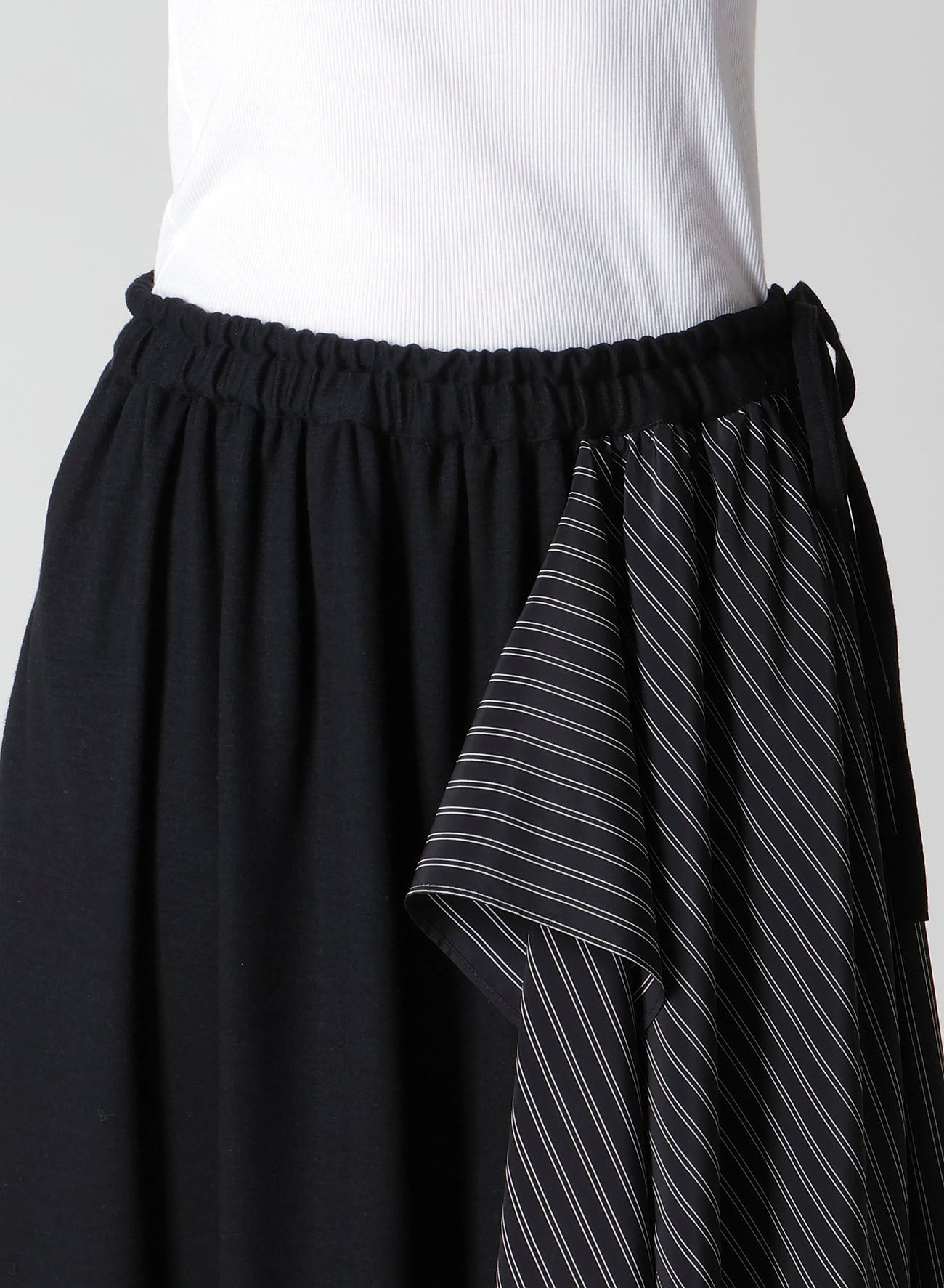 COTTON/CREPE DE CHINE FLARE SKIRT