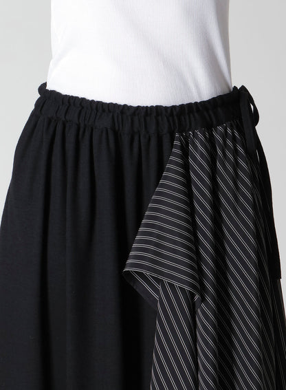 COTTON/CREPE DE CHINE FLARE SKIRT