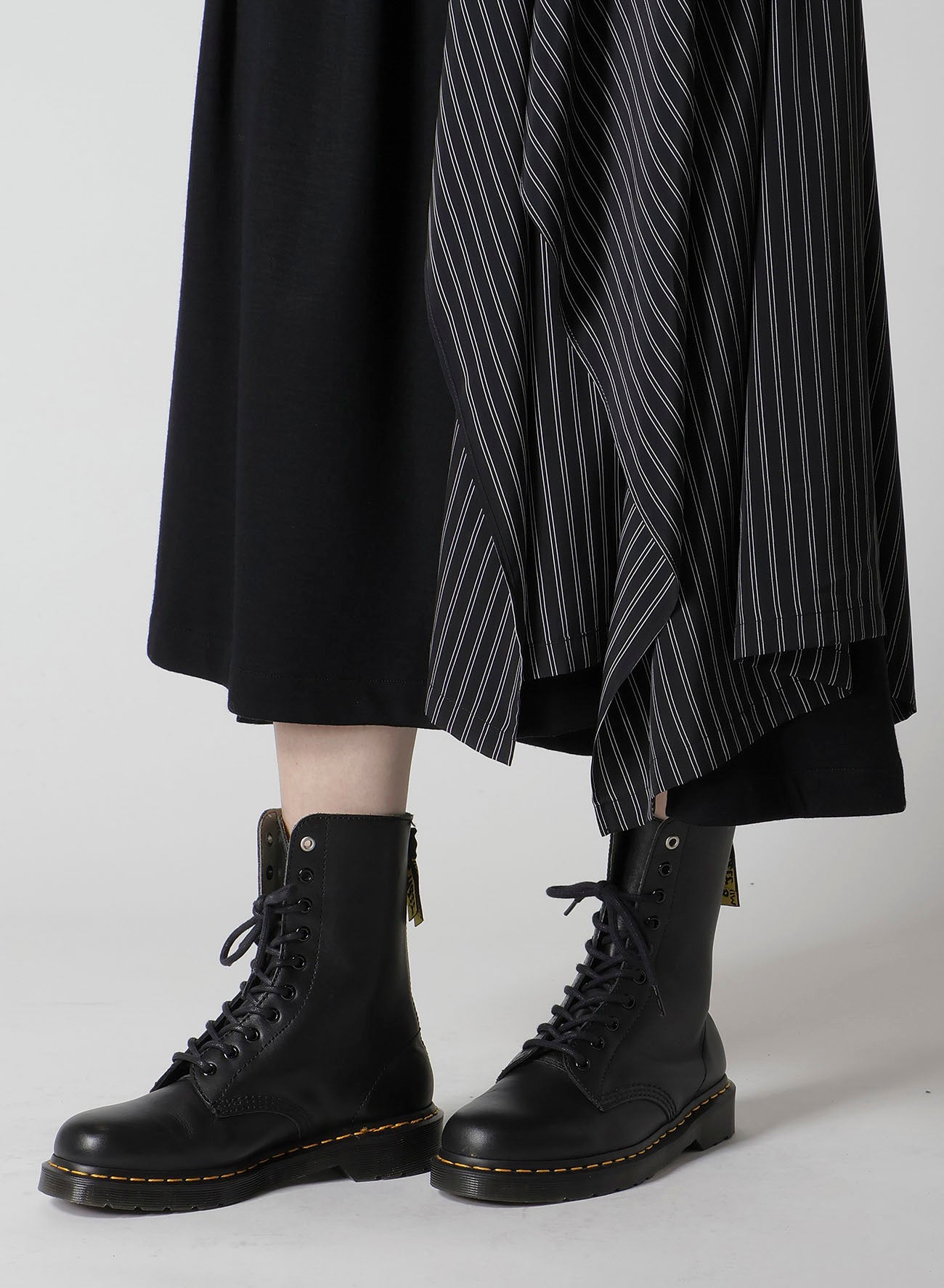 COTTON/CREPE DE CHINE FLARE SKIRT