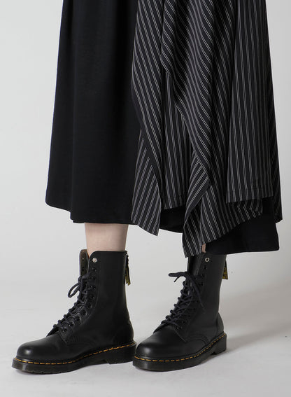 COTTON/CREPE DE CHINE FLARE SKIRT