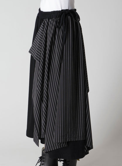 COTTON/CREPE DE CHINE FLARE SKIRT