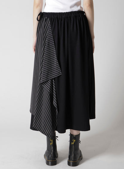 COTTON/CREPE DE CHINE FLARE SKIRT
