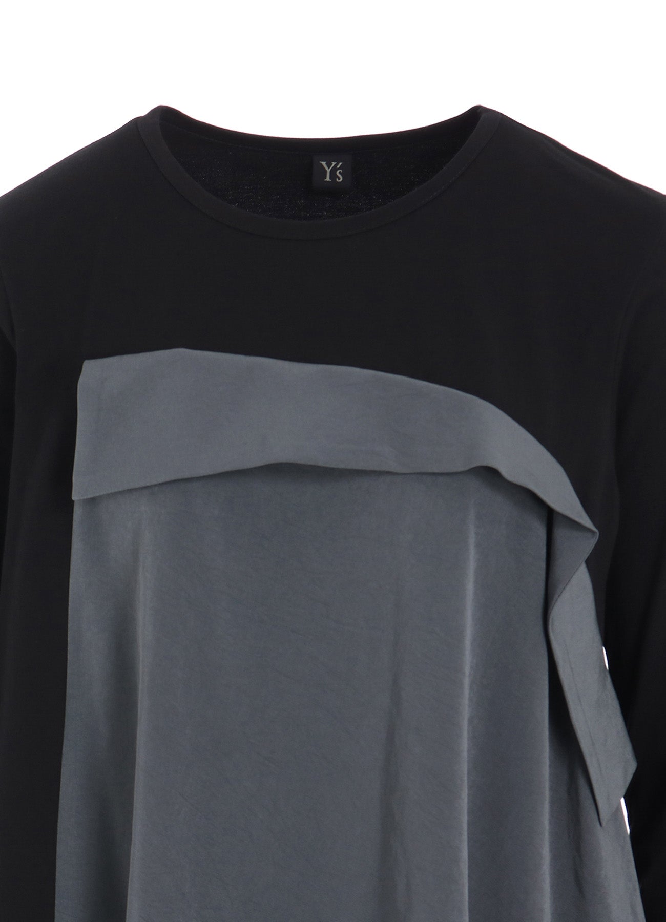 CREPE de CHINE/COTTON JERSEY COMBINATION LONG SLEEEVE T